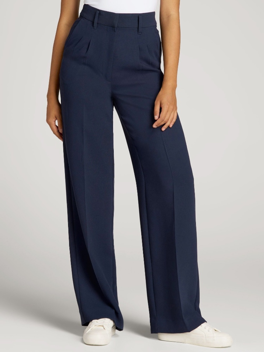 American Tall Pleated WIDE Leg Dress Pants for Tall Women in Navy Size 1818 / Ex